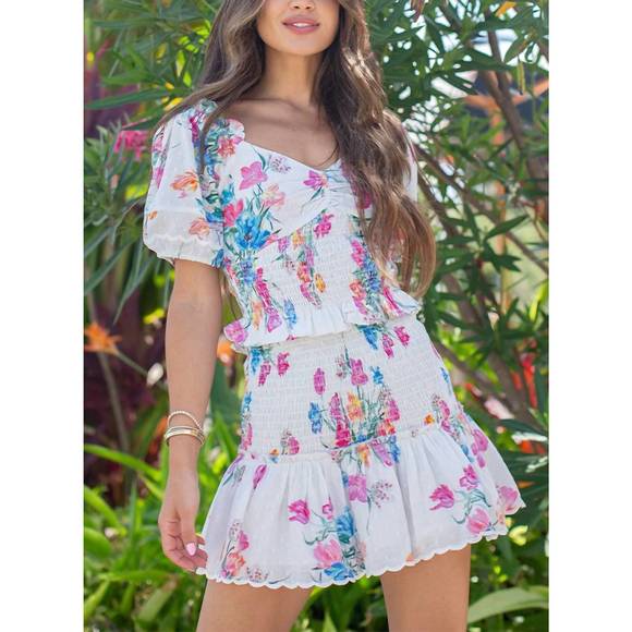 NEW LOVESHACKFANCY jarrah dress in vivid multi - Picture 3 of 3